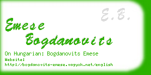 emese bogdanovits business card